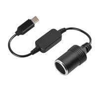 Prise Allume-Cigare de Voiture, Convertisseur D'adaptateur d'alimentation 5 V USB C Mâle vers 12 V Femelle, 11,8 Pouces, pour Allume-Cigare de Voiture Enregistreur de Conduite Chargeur de Voiture