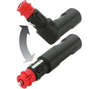 Prise allume-cigare mâle orientable - PROCAR - Fiche mâle coudée - 8 A - Rotation 180° - Trou LED 3 mm