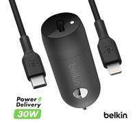 Prise allume-cigare USB-C - BELKIN - BoostCharge - 30W - Câble Lightning 1m - Noir