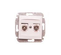 Prise antenne double TV type F-F sans cadre CARLA 1787-10