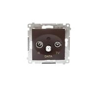 Prise antenne Simon 54 R/TV/DATA marron mat DAD.01/46