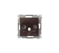 Prise antenne Simon 54 R/TV/SAT final marron mat DASK.01/46