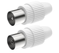 Prise Antenne TV Fiche Coaxiale Mâle & Femelle Coupleur Pour Télévision Par Câble IEC TV Antennes SAT Installations BK 4K UHD Blanc
