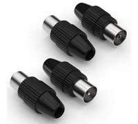 Prise Antenne TV Fiche Coaxiale Mâle & Femelle Coupleur Pour Télévision Par Câble IEC TV Antennes SAT Installations BK 4K UHD Noir 4 Pièces