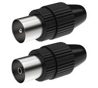 Prise Antenne TV Fiche d'antenne coaxiale mâle & coaxiale femelle coupleur pour la télévision par câble IEC TV Antennes pour câble d'antenne coaxiale SAT Installations BK 4K UHD Noir