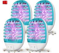 Prise Anti Moustique, 4 Pièces Lampe UV Anti Moustique Interieur, Anti Moustiques Electrique Cuisine Chambre Attrape pour Mouches/moustiques/moufettes