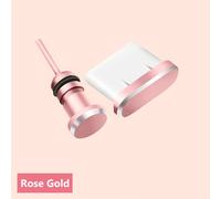 Prise Anti-poussière de Type C,prise pour écouteurs 3.5mm,carte Sim,USB type-c,prise Anti-poussière pour Samsung S10 S9 S8 Note 8 9 Huawei P10 P20 P30 - Type Rose gold #B