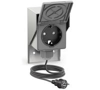 Prise apparente PIWI pour l'extérieur avec câble de 2 m, IP44, simple, en