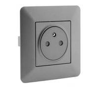 Zenitech - Prise de courant affleurante 2P+T 16A simple Artezo - Titanium
