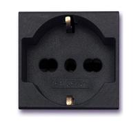 Prise AVE 45390/15TS Schuko Bipasso Noir S45 2P+T 10/16A Couleur Noir