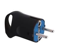 Prise avec poignée noire, design ergonomique, matériaux durables, idéal pour des connexions électriques sûres et pratiques.