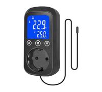 Prise avec régulateur de température numérique HIADA avec capteur étanche, Prise thermostatique pour Le contrôle du Chauffage et du Refroidissement, Interrupteur Thermique pour Serre, Aquarium