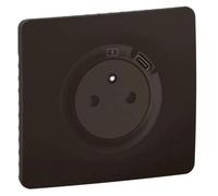 Prise avec terre Legrand Céliane + USB-C noir complet