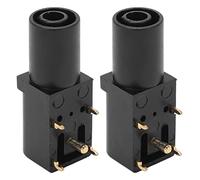 Prise banane PCB 4mm soudée 2pcs - Haute conductivité, sécurité CAT II 1000V, 24A, nickelée résistante - Pour multimètres et test voltage circuits électroniques (Noire)