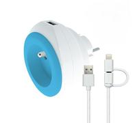 Prise BEWATT avec chargeur USB réversible (bleue) - Watt and Co