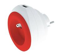 Chargeur Secteur Usb 1 Sortie 16a 230 Volts + 1 Sortie Usb 2.4a Rouge