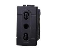 Prise Bipasso Bivalente 2P+T 10/16A, compatible avec Bticino Living Light (1 pièce, noir)