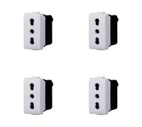 Prise biphasée compatible Bticino Matix 2P+T 10/16A couleur blanche