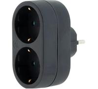 Prise biplite Schuko 16A noir - Zenitech