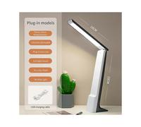 (Prise blanche) Nouvelle lampe de bureau pliable portable à LED avec chargement USB et économie d'énergie