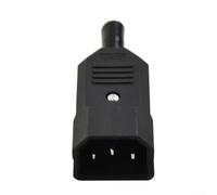 Prise CA à 3 pôles - 10 A - 250 V - Protection incendie - Prise 3 broches - Noir - Ignifuge - Pour courant AC - Prise encastrée - 3 broches - 10 A - Prise d'alimentation sûre - 250 V - Cuivre
