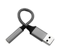 Prise casque USB - Carte son externe 23 g | Carte son 50 cm Adaptateur audio | Convertisseur stéréo, câble audio Plug and Play | Câble audio pour casque, PC, ordinateur portable, ordinateur de bureau