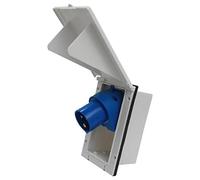 Prise CEE HABA pour camping-car et caravane - 230 V/16 A, 3 pôles, IP44, installation simple, design robuste - blanc