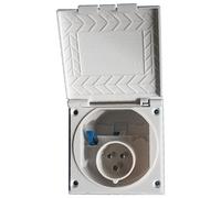 Prise CEE pour camping-car, caravane ou caravane - Couleur : blanc - Prise encastrable - Prise d'alimentation