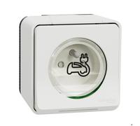 Schneider Electric - Mureva Styl - Prise courant 2P+T renforcee - saillie - IP55 - IK08 - EV - blanc - MUR39010