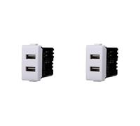 Prise chargeur double USB Type-A compatible Bticino Matix 5Vdc 2.1A couleur blanche