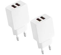 Prise Chargeur USB 2-Pack, CREAPICO Murale Double USB 5V2.1A Secteur Adaptateur Bloc Chargeur pour iPhone 13 12 11 XS XR X 8 7, Samsung Galaxy, Xiaomi, Téléphones, Tablettes, Android