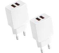 Prise Chargeur Usb 2-Pack, Murale Double Usb 5v2.1a Secteur Adaptateur Bloc Chargeur Pour Iphone 13 12 11 Xs Xr X 8 7, Samsung Galaxy, Xiaomi, Téléphones, Tablettes, Android[Z2195]