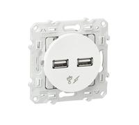 Prise chargeur USB - 2 x USB - Blanc - Odace SCHNEIDER