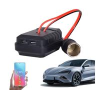 Prise -Cigare ABS - Adaptateur de Batterie au Lithium de 10,5 cm | Convertisseur Puissance 18-21V Chargeur USB et Port d’-Cigare | Double Prise Sortie pour Voiture, Camion, Camping-ca