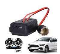 Prise -Cigare De Voiture - Convertisseur De Batterie Double Port | Adaptateur Secteur avec Double Prise, pour Véhicules, Camping-Car, Voyages sur Route, Moto, Conduite en Plein Air