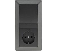 Prise combinée MILOS + interrupteur, anthracite