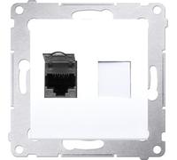 Prise comuter UAE RJ45 cat.6 (module) blindé blanc brillant contact Simon 54 Premium D61E.01/11