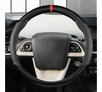 Prise Confortable Couverture De Volant Voiture en Cuir Fiber Carbone Accessoires D'intérieur Automobile pour Toyota pour Prius 30 20 V C pour Prime(Black B)