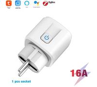 Prise connecte franaise 16A 3680W Zigbee Tuya Smartlife avec Google Home Alexa Yandex Station Moniteur dnergie Contrle Label