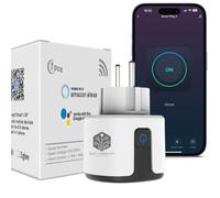 Prise Connectée 20A - Smart Plug Connecté Wifi & Bluetooth- Contrôle & Mesure de la Consommation d'Énergie - Accessoire Maison Compatible avec Google Home et Alexa - Prise Programmable 20A - TYPE F