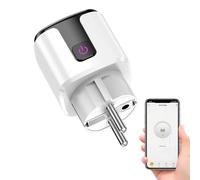 Prise Connectée Alexa, Smart Life WiFi Plug 20A Prise avec Contrôle de l'Alimentation Timer Socket Serrure pour Enfants,Google Home Alexa,Prise Connectée HomeKit