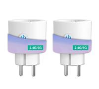Prise Connectée ANTELA Alexa 16A WiFi 2,4/5GHz Mesure de Consommation Électrique 2PCs Blanc