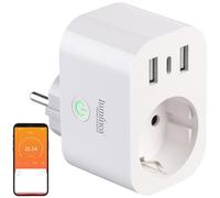Prise connectée avec wattmètre et 3 ports USB avec charge rapide [Luminea]