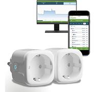Prise Connectée Emporia avec Suivi de l’Énergie - Prise WiFi Compatible Alexa et Google Home, 15A avec Minuterie, Application Mobile, Programmation, WiFi 2.4GHz Uniquement (Lot de 2)