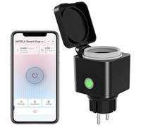 Prise connectée extérieure WiFi IP54, 16A, mesure consommation, compatible Alexa/Google Home, Smart Life, 2.4GHz, 1 pièce