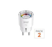 Prise Connectée Intelligente WiFi 2.4GHz 10A Blanche (Lot de 2)