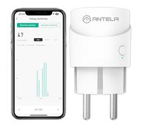 Prise Connectée Mini Mesure de Consommation Électrique, ANTELA Prise Intelligente Alexa Google Home, Smart Life APP, Minuterie, 2,4GHz WiFi, 1PC