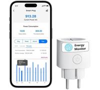 Prise Connectée (Type E), 16A Prise WiFi Mini Compatible avec Alexa, Google Home et SmartThings, Prise Intelligente