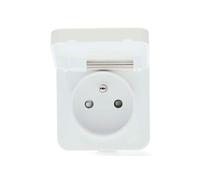 Prise Connectée Wi-Fi IP44 Wattmètre 3680W Type E avec Clapet Blanc