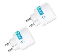 Prise Connectée WiFi 16A ANTELA, Mesure de Consommation Électrique, compatible avec Alexa/Google Home, Horaires et Minuterie, 2PCs